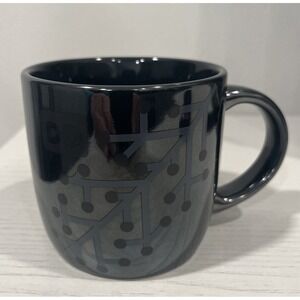 Dunkin Donuts Ceramic Winter Coffee Mug Dk Gray Pearlescent Snowflake 2014 NEW!‎